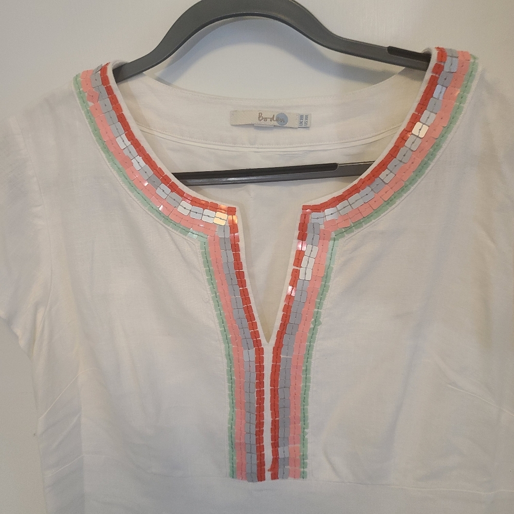 Boden White Dress with Red Accents - Picture 6 of 15
